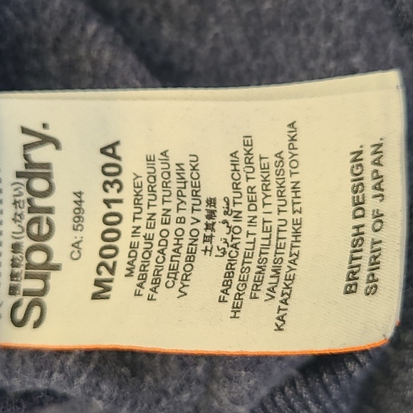 Superdry Vintage Logo Hoodie - Navy Sweatshirt Size Large - Picture 8 of 8